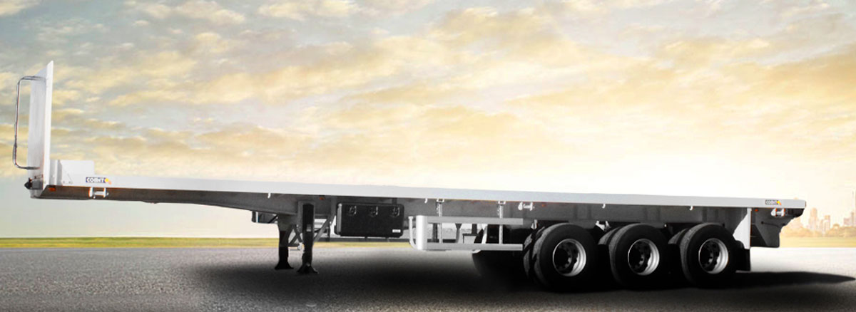 La semi-remorque plateau à 3 essieux  COMET est destinée au transport d’une large gamme de marchandises y compris les produits palettisés e