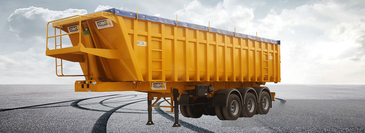 La semi-remorque benne céréalière 45 – 50 m³  COMET est destinée au transport des produits volumineux à faible densit&ea