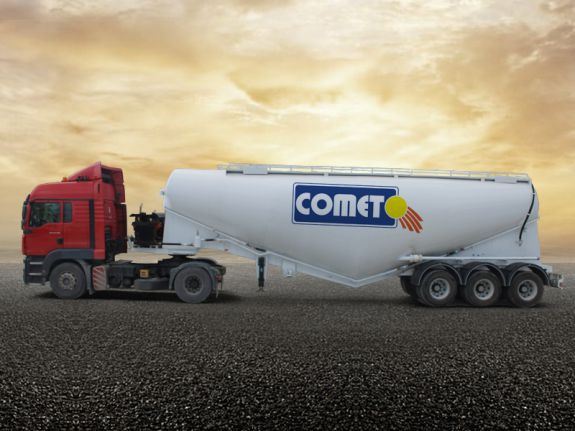 La semi-remorque citerne à ciment 50m3 COMET est fabriquée en acier de très haute qualité pour assurer une meilleure longévit&eacut